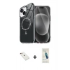 MARSİLYAN™- iPhone 14 Kılıf Kıvılcım Form Prime - Şeffaf Pasifik Cam Ekran Koruyucu + Diamond Kamera Lens - KI
