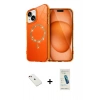 MARSİLYAN™- iPhone 14 Kılıf Kıvılcım Form Prime - Şeffaf Pasifik Cam Ekran Koruyucu + Diamond Kamera Lens - KI