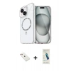 MARSİLYAN™- iPhone 14 Kılıf Kıvılcım Form Prime - Şeffaf Pasifik Cam Ekran Koruyucu + Diamond Kamera Lens - KI