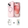MARSİLYAN™- iPhone 14 Kılıf Kıvılcım Form Prime - Şeffaf Pasifik Cam Ekran Koruyucu + Shine Kamera Lens - GD