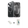 MARSİLYAN™- iPhone 14 Kılıf Kıvılcım Form Prime - Şeffaf Pasifik Cam Ekran Koruyucu + Diamond Kamera Lens - PE
