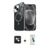 MARSİLYAN™- iPhone 14 Kılıf Kıvılcım Form Prime - Şeffaf Pasifik Cam Ekran Koruyucu + PVD Metal Kamera Lens - PE