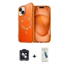 MARSİLYAN™- iPhone 14 Kılıf Kıvılcım Form Prime - Şeffaf Pasifik Cam Ekran Koruyucu + PVD Metal Kamera Lens - SH