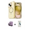 MARSİLYAN™- iPhone 14 Kılıf Kıvılcım Form Prime - Şeffaf Pasifik Cam Ekran Koruyucu + Raze Metal Kamera Lens - SH
