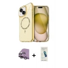 MARSİLYAN™- iPhone 14 Kılıf Kıvılcım Form Prime - Şeffaf Pasifik Cam Ekran Koruyucu + Raze Metal Kamera Lens - GS