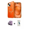 MARSİLYAN™- iPhone 14 Kılıf Kıvılcım Form Prime - Şeffaf Pasifik Cam Ekran Koruyucu + Raze Metal Kamera Lens - SH