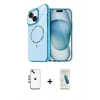 MARSİLYAN™- iPhone 14 Kılıf Kıvılcım Form Prime - Şeffaf Pasifik Cam Ekran Koruyucu + Shine Kamera Lens - GI