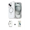 MARSİLYAN™- iPhone 14 Kılıf Kıvılcım Form Prime - Şeffaf Pasifik Cam Ekran Koruyucu + Shine Kamera Lens - GI