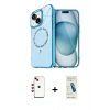 MARSİLYAN™- iPhone 14 Kılıf Kıvılcım Form Prime - Şeffaf Pasifik Cam Ekran Koruyucu + Shine Kamera Lens - KI