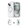 MARSİLYAN™- iPhone 14 Kılıf Kıvılcım Form Prime - Şeffaf Pasifik Cam Ekran Koruyucu + Shine Kamera Lens - KI