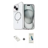 MARSİLYAN™- iPhone 14 Kılıf Kıvılcım Form Prime - Şeffaf Pasifik Cam Ekran Koruyucu + Diamond Kamera Lens - SABE