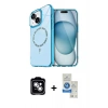 MARSİLYAN™- iPhone 14 Kılıf Kıvılcım Form Prime - Şeffaf Royal Nano Ekran Koruyucu + PVD Metal Kamera Lens - GS