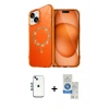 MARSİLYAN™- iPhone 14 Kılıf Kıvılcım Form Prime - Şeffaf Royal Nano Ekran Koruyucu + Mavi Shine Kamera Lens