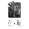 MARSİLYAN™- iPhone 14 Kılıf Kıvılcım Form Prime - Şeffaf Royal Nano Ekran Koruyucu + Mavi Shine Kamera Lens
