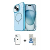 MARSİLYAN™- iPhone 14 Kılıf Kıvılcım Form Prime - Şeffaf Royal Nano Ekran Koruyucu + Mavi Shine Kamera Lens