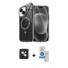 MARSİLYAN™- iPhone 14 Kılıf Kıvılcım Form Prime - Şeffaf Royal Nano Ekran Koruyucu + PVD Metal Kamera Lens - PE