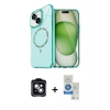 MARSİLYAN™- iPhone 14 Kılıf Kıvılcım Form Prime - Şeffaf Royal Nano Ekran Koruyucu + PVD Metal Kamera Lens - YL