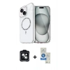 MARSİLYAN™- iPhone 14 Kılıf Kıvılcım Form Prime - Şeffaf Royal Nano Ekran Koruyucu + PVD Metal Kamera Lens - YL