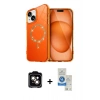 MARSİLYAN™- iPhone 14 Kılıf Kıvılcım Form Prime - Şeffaf Royal Nano Ekran Koruyucu + PVD Metal Kamera Lens - TU