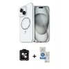 MARSİLYAN™- iPhone 14 Kılıf Kıvılcım Form Prime - Şeffaf Royal Nano Ekran Koruyucu + PVD Metal Kamera Lens - TU