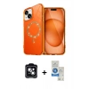 MARSİLYAN™- iPhone 14 Kılıf Kıvılcım Form Prime - Şeffaf Royal Nano Ekran Koruyucu + PVD Metal Kamera Lens - YL