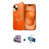 MARSİLYAN™- iPhone 14 Kılıf Kıvılcım Form Prime - Siyah 3D Antistatik Cam Ekran Koruyucu + Raze Metal Kamera Lens - GS