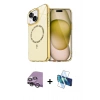 MARSİLYAN™- iPhone 14 Kılıf Kıvılcım Form Prime - Siyah 3D Antistatik Cam Ekran Koruyucu + Raze Metal Kamera Lens - GS