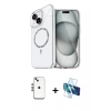 MARSİLYAN™- iPhone 14 Kılıf Kıvılcım Form Prime - Siyah 3D Antistatik Cam Ekran Koruyucu + Shine Kamera Lens - GS