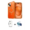 MARSİLYAN™- iPhone 14 Kılıf Kıvılcım Form Prime - Siyah 3D Antistatik Cam Ekran Koruyucu + Shine Kamera Lens - GS