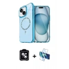 MARSİLYAN™- iPhone 14 Kılıf Kıvılcım Form Prime - Siyah 3D Antistatik Cam Ekran Koruyucu + PVD Metal Kamera Lens - MI