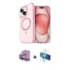 MARSİLYAN™- iPhone 14 Kılıf Kıvılcım Form Prime - Siyah 3D Antistatik Cam Ekran Koruyucu + Raze Metal Kamera Lens - MR