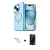MARSİLYAN™- iPhone 14 Kılıf Kıvılcım Form Prime - Siyah 3D Antistatik Hayalet Cam Ekran Koruyucu + Diamond Kamera Lens - SABE