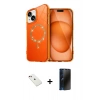 MARSİLYAN™- iPhone 14 Kılıf Kıvılcım Form Prime - Siyah 3D Antistatik Hayalet Cam Ekran Koruyucu + Diamond Kamera Lens - KI