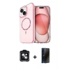 MARSİLYAN™- iPhone 14 Kılıf Kıvılcım Form Prime - Siyah 3D Antistatik Hayalet Cam Ekran Koruyucu + PVD Metal Kamera Lens - YL
