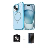 MARSİLYAN™- iPhone 14 Kılıf Kıvılcım Form Prime - Siyah 3D Antistatik Hayalet Cam Ekran Koruyucu + PVD Metal Kamera Lens - TU