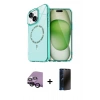 MARSİLYAN™- iPhone 14 Kılıf Kıvılcım Form Prime - Siyah 3D Antistatik Hayalet Cam Ekran Koruyucu + Raze Metal Kamera Lens - SH