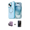MARSİLYAN™- iPhone 14 Kılıf Kıvılcım Form Prime - Siyah 3D Antistatik Hayalet Cam Ekran Koruyucu + Raze Metal Kamera Lens - SH