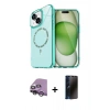MARSİLYAN™- iPhone 14 Kılıf Kıvılcım Form Prime - Siyah 3D Antistatik Hayalet Cam Ekran Koruyucu + Raze Metal Kamera Lens - GS