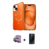 MARSİLYAN™- iPhone 14 Kılıf Kıvılcım Form Prime - Siyah 3D Antistatik Hayalet Cam Ekran Koruyucu + Raze Metal Kamera Lens - GS