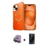 MARSİLYAN™- iPhone 14 Kılıf Kıvılcım Form Prime - Siyah 3D Antistatik Hayalet Cam Ekran Koruyucu + Raze Metal Kamera Lens - SH