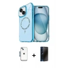 MARSİLYAN™- iPhone 14 Kılıf Kıvılcım Form Prime - Siyah 3D Antistatik Hayalet Cam Ekran Koruyucu + Shine Kamera Lens - MI