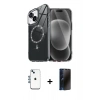 MARSİLYAN™- iPhone 14 Kılıf Kıvılcım Form Prime - Siyah 3D Antistatik Hayalet Cam Ekran Koruyucu + Shine Kamera Lens - MI