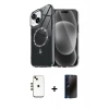 MARSİLYAN™- iPhone 14 Kılıf Kıvılcım Form Prime - Siyah 3D Antistatik Hayalet Cam Ekran Koruyucu + Shine Kamera Lens - GD