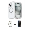 MARSİLYAN™- iPhone 14 Kılıf Kıvılcım Form Prime - Siyah 3D Antistatik Hayalet Cam Ekran Koruyucu + Shine Kamera Lens - GD