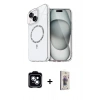MARSİLYAN™- iPhone 14 Kılıf Kıvılcım Form Prime - Siyah Bilvis 3D Cam Ekran Koruyucu + PVD Metal Kamera Lens - MI