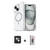 MARSİLYAN™- iPhone 14 Kılıf Kıvılcım Form Prime - Siyah Bilvis 3D Cam Ekran Koruyucu + PVD Metal Kamera Lens - PE