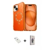 MARSİLYAN™- iPhone 14 Kılıf Kıvılcım Form Prime - Siyah Bilvis 3D Cam Ekran Koruyucu + Sierra Blue Diamond Kamera Lens