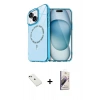 MARSİLYAN™- iPhone 14 Kılıf Kıvılcım Form Prime - Siyah Bilvis 3D Mat Cam Ekran Koruyucu + Diamond Kamera Lens - YL