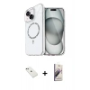 MARSİLYAN™- iPhone 14 Kılıf Kıvılcım Form Prime - Siyah Bilvis 3D Mat Cam Ekran Koruyucu + Diamond Kamera Lens - YL