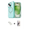 MARSİLYAN™- iPhone 14 Kılıf Kıvılcım Form Prime - Siyah Bilvis 3D Mat Cam Ekran Koruyucu + Diamond Kamera Lens - YL
